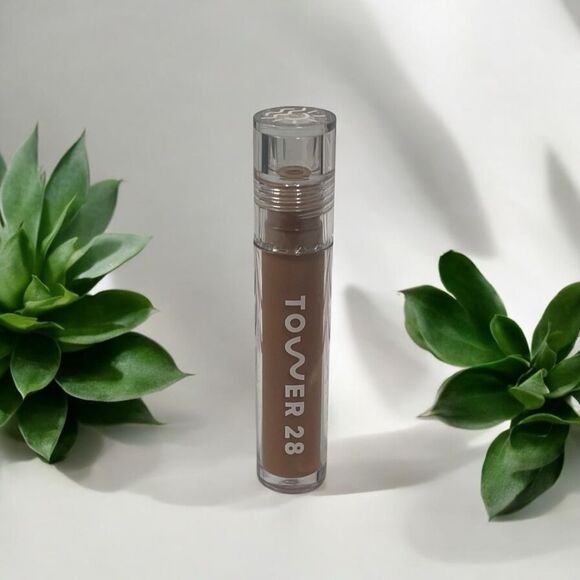 🆕 Tower 28 ShineOn Lip Jelly Hydrating Non-Sticky Lip Gloss in Almond - Picture 8 of 11